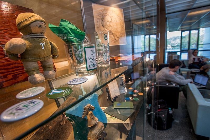Tulane memorabilia is now on permanent display in the Lavin-Bernick Center.