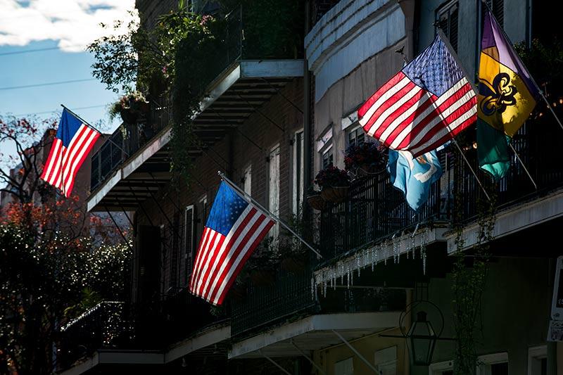 Some French Quarter residents wear their patriotism on their sleeves.