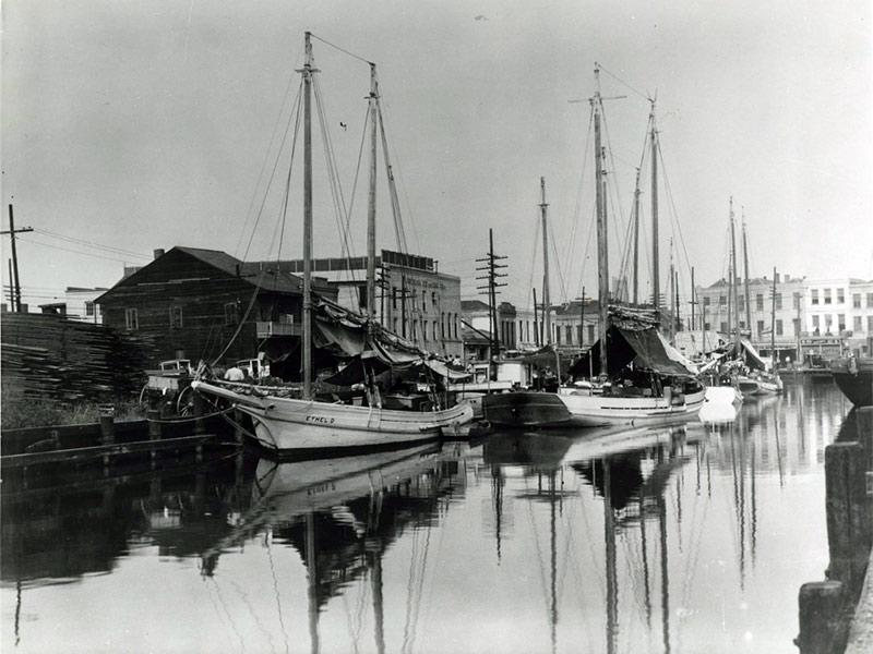 Sailboats docked near the French Quarter was a common sight for more than a century. 
