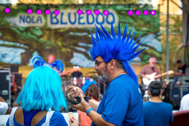 The hue of the day was blue, but the mood was festive at the annual NOLA BlueDoo Party/Walk/Run.