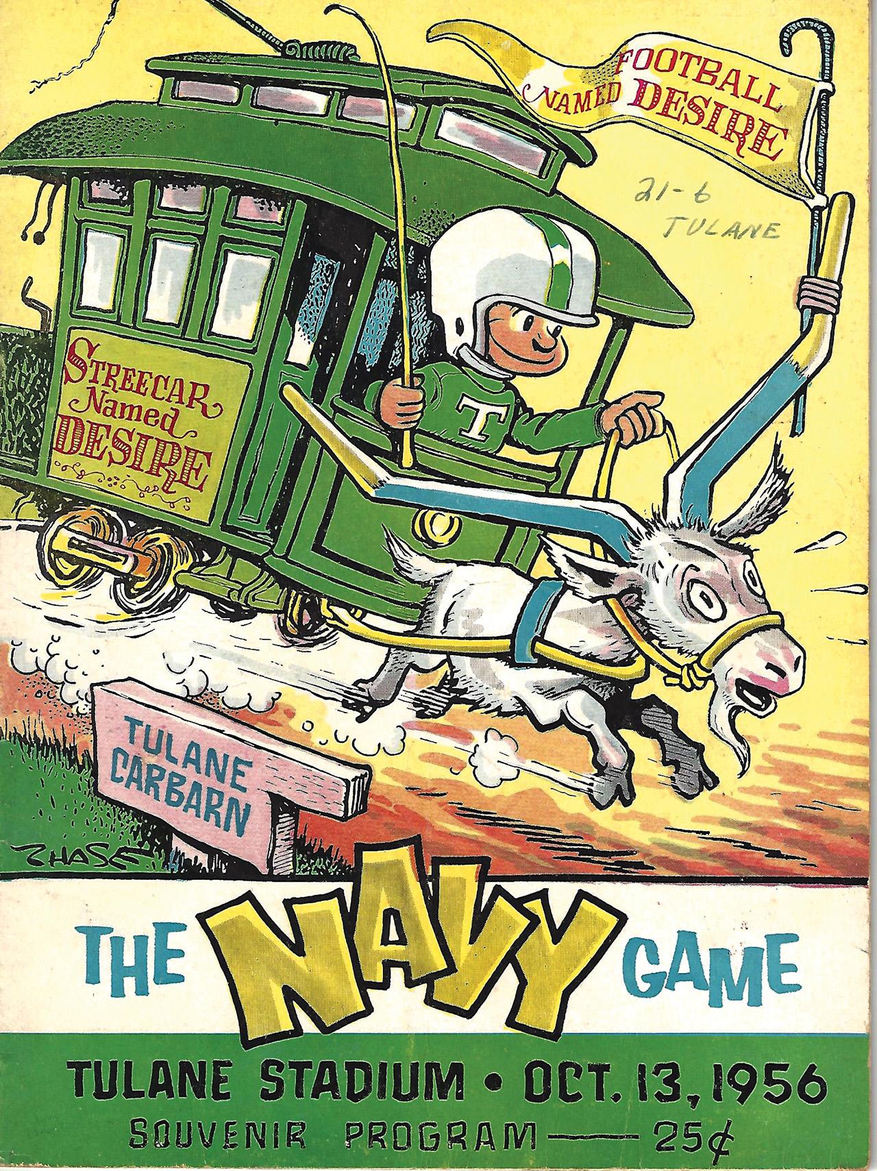 Tulane-Navy game day program, 1956