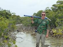 Dan Friess in a mangrove forest