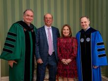 President Michael Fitts, Stuart and Suzanne Grant, and Michael Cohen