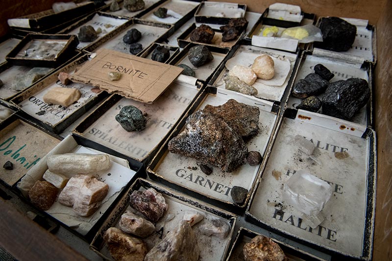  A collection of minerals in Blessey Hall is a hidden gem.