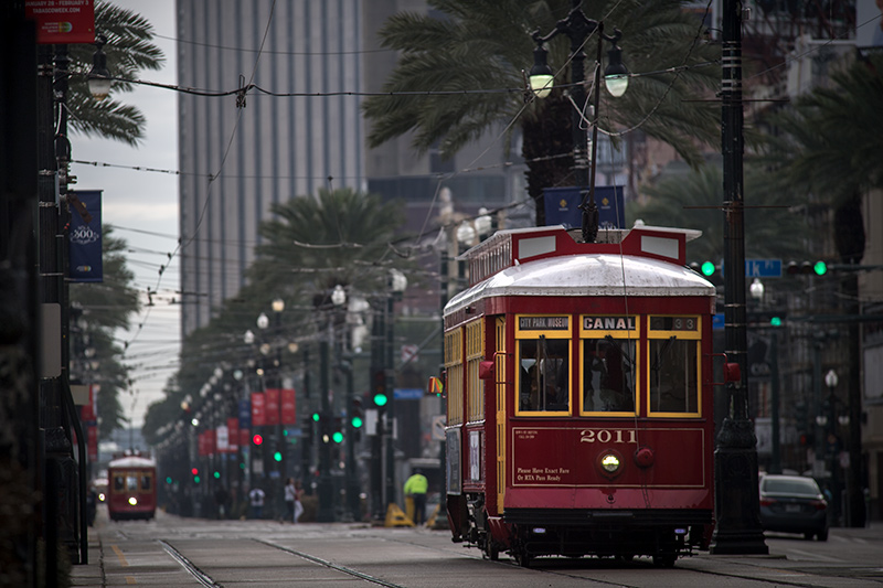 The Canal streetcar makes a continuous route through the downtown campus.