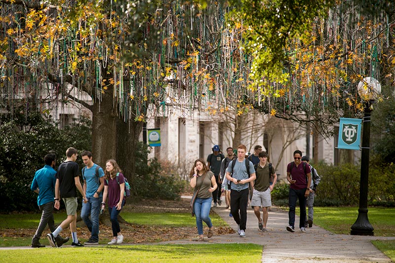 The “bead tree” is a featured attraction on the Gibson Quad.