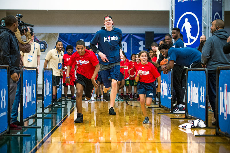 Approximately 1,000 children from the New Orleans area participated in Jr. NBA All-star workshop held in the Reily Center gym on Friday. Current and former NBA players were on hand to lend a hand teaching skills and interacting with the kids. 
