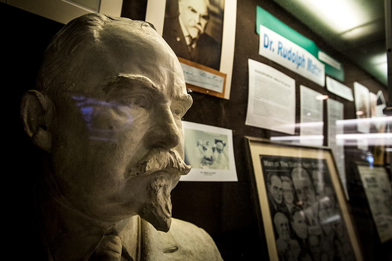 Pioneering surgeon and distinguished professor is immortalized in library display.