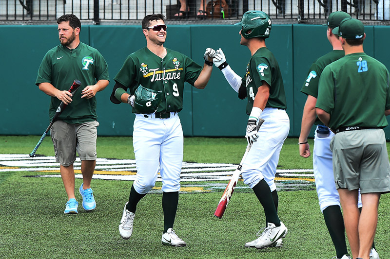Sophomore slugger Grant Matthews hits his way into the Green Wave history books.