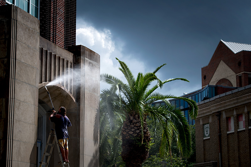 Campus maintenance projects near completion in preparation for the fall semester.