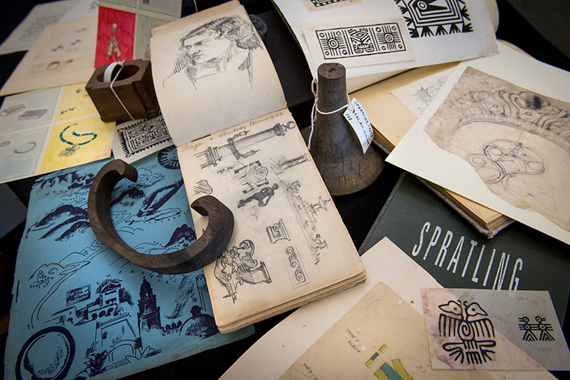 The William Spratling collection contains original personal and business correspondence, photographs and design drawings from 1920-1967. (photo by Paula Burch-Celentano) The William Spratling collection contains original personal and business correspondence, photographs and design drawings from 1920-1967. (photo by Paula Burch-Celentano)
