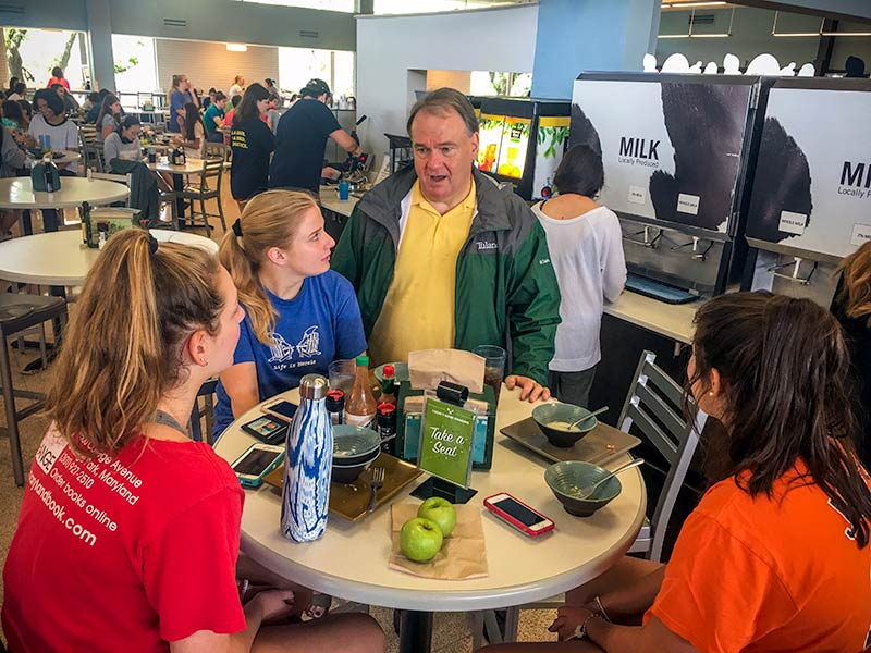 While Hurricane Nate ended up being much ado about nothing in New Orleans, President Fitts went on campus on Sunday to make sure everything was copacetic. 