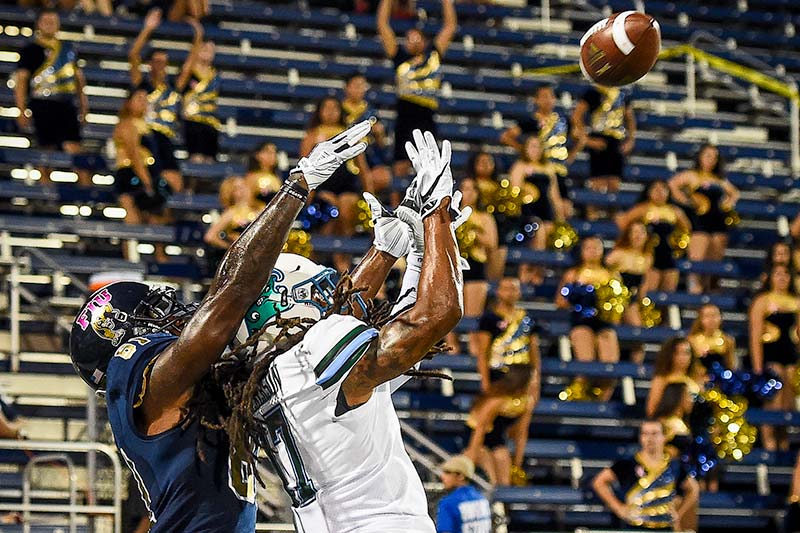 Green Wave cornerback Parry Nickerson was in the right place at the right time vs. Florida International University. 