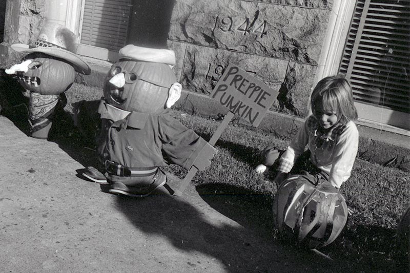 Architecture students in the early 80s took to carving pumpkins for a class competition. 