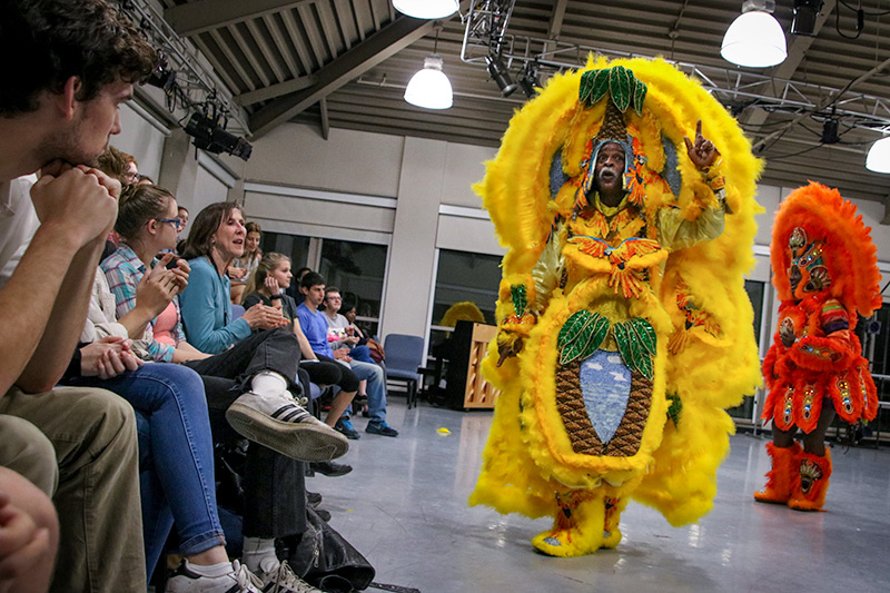 Mardi Gras Indians bring their culture to the classroom.
