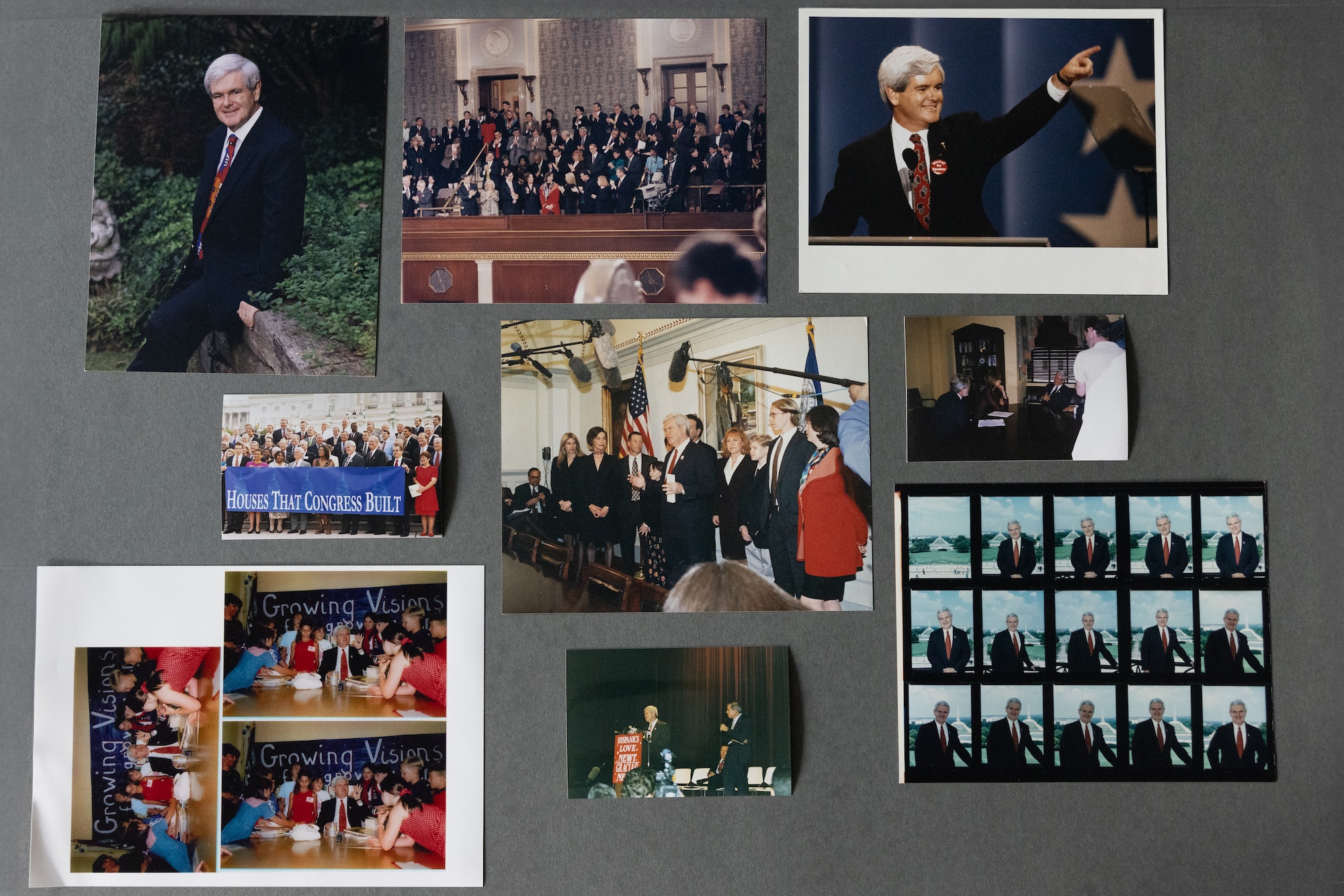 An assortment flatlay of archival photos from Gingrich Collection