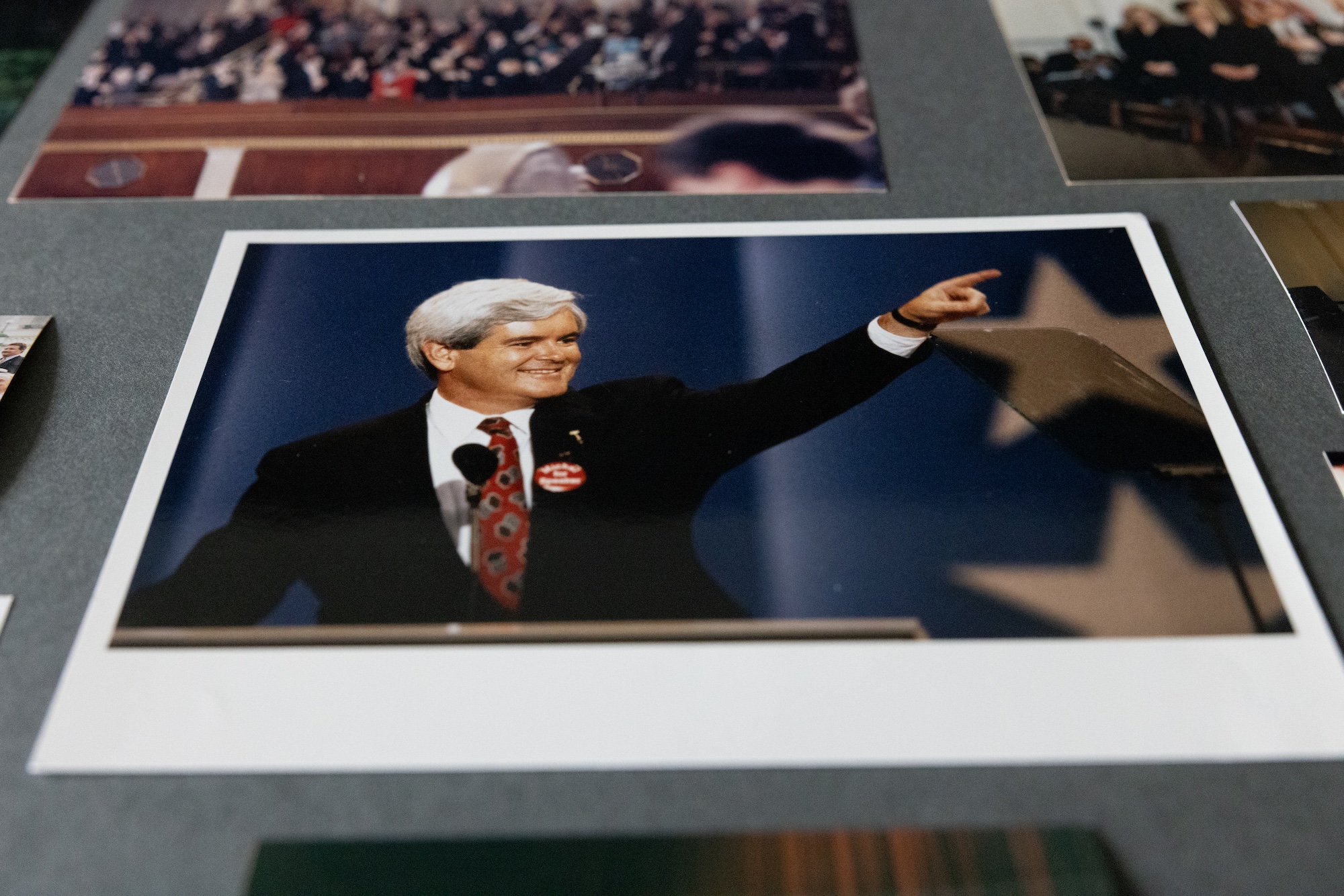 A printed photo of Newt Gingrich