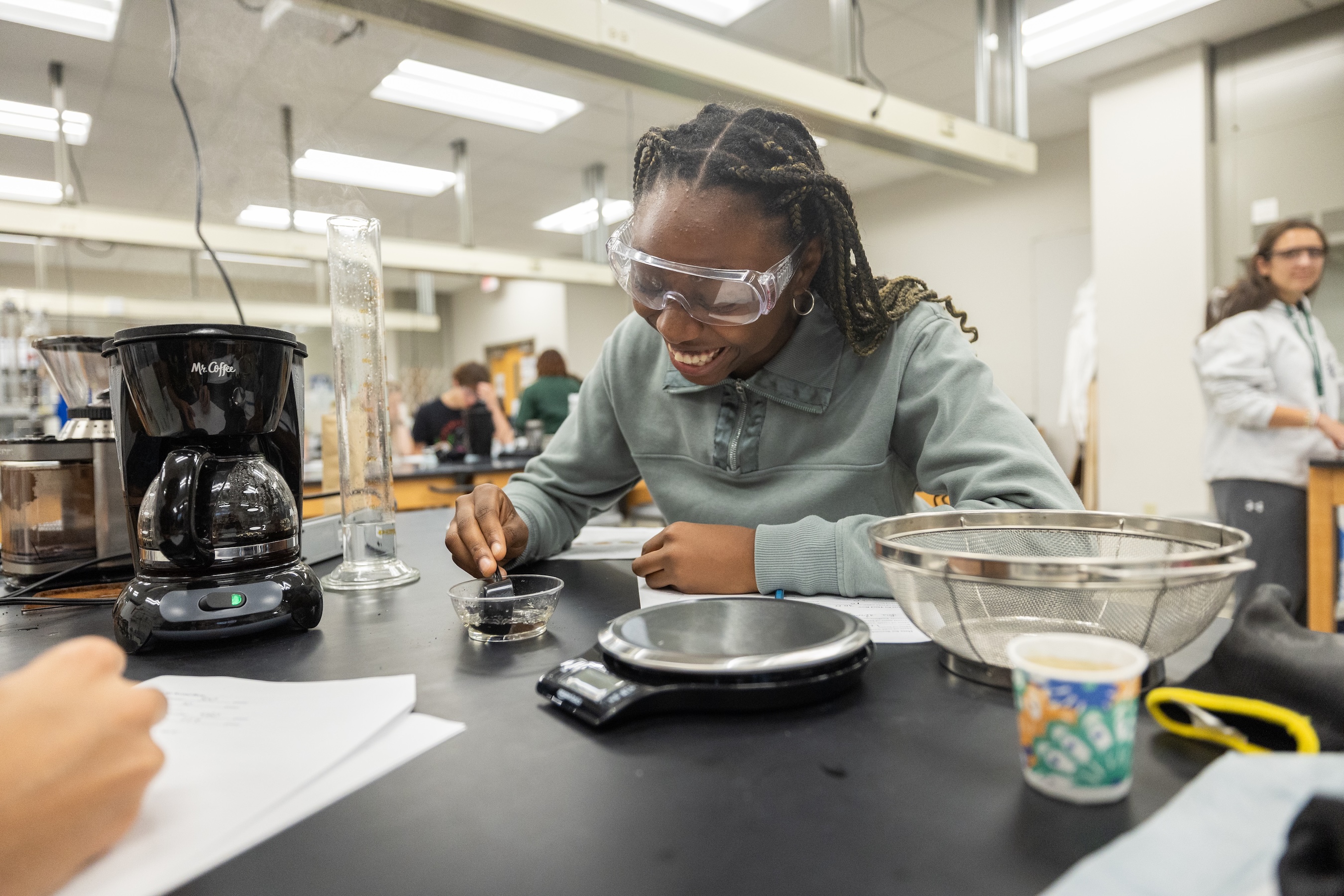 Pre-College Program student in a lab