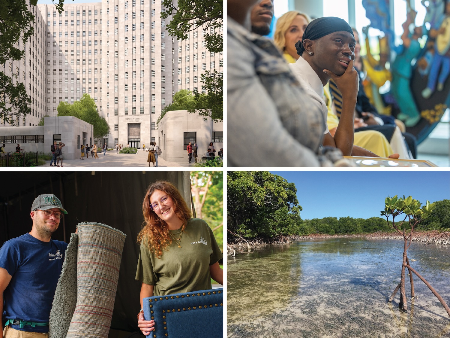 
A collage of photos from Tulane stories highlighted throughout the summer 