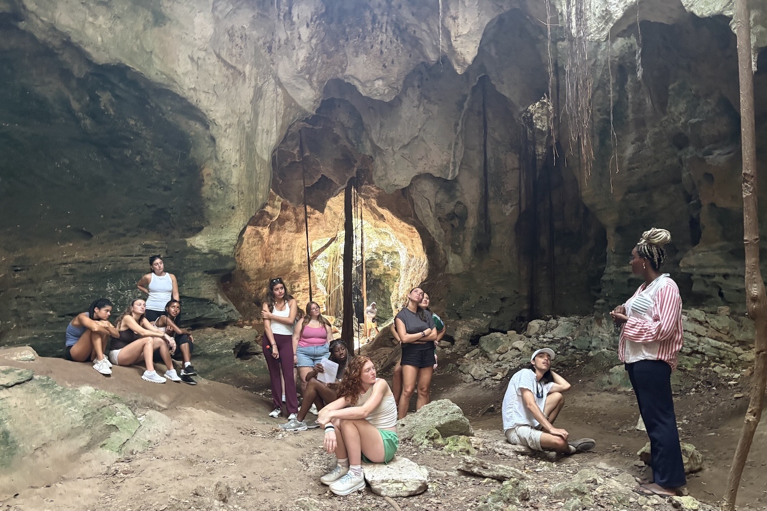 
Beyond Paradise students in a cave 