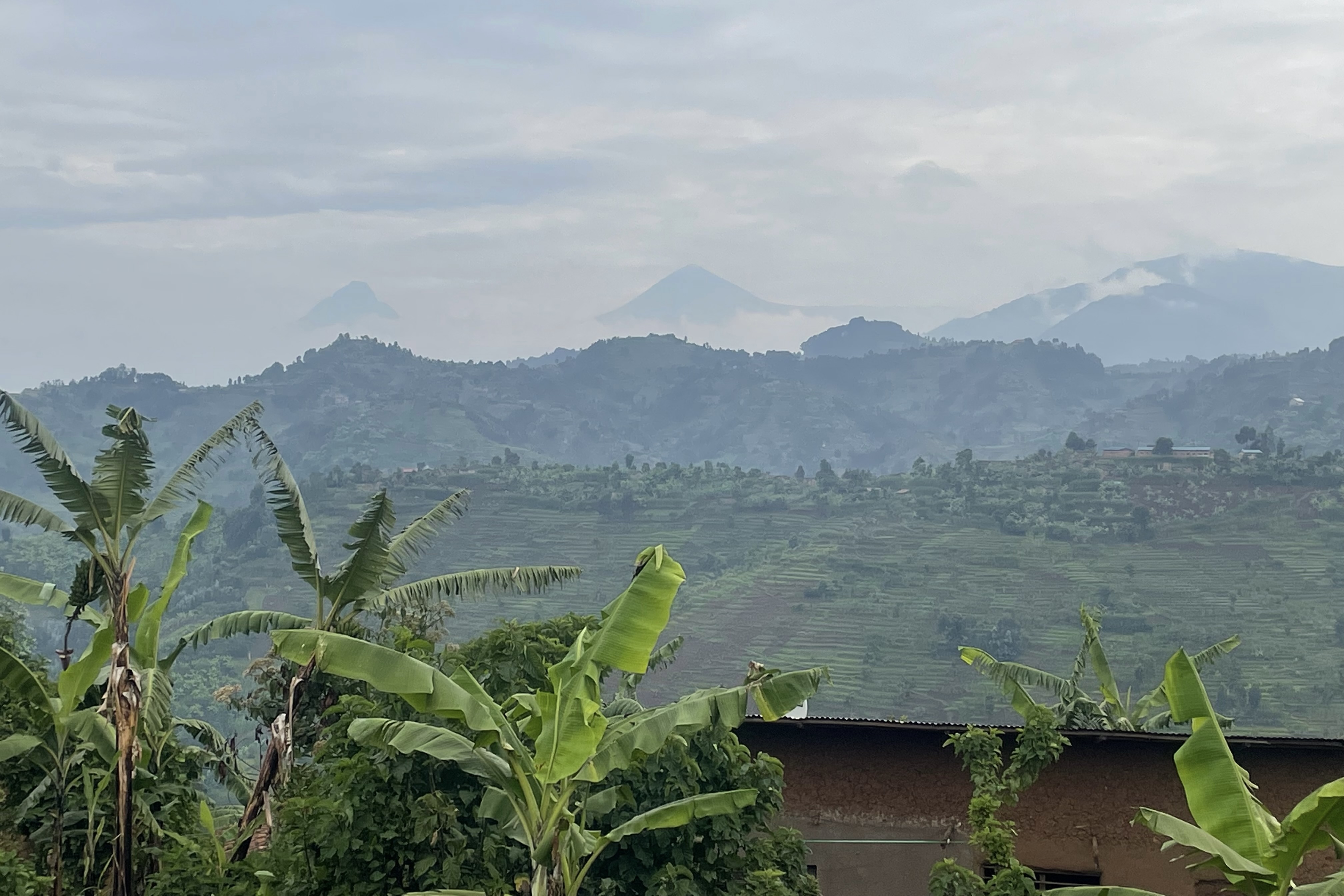 
Volcanoes in the distance 