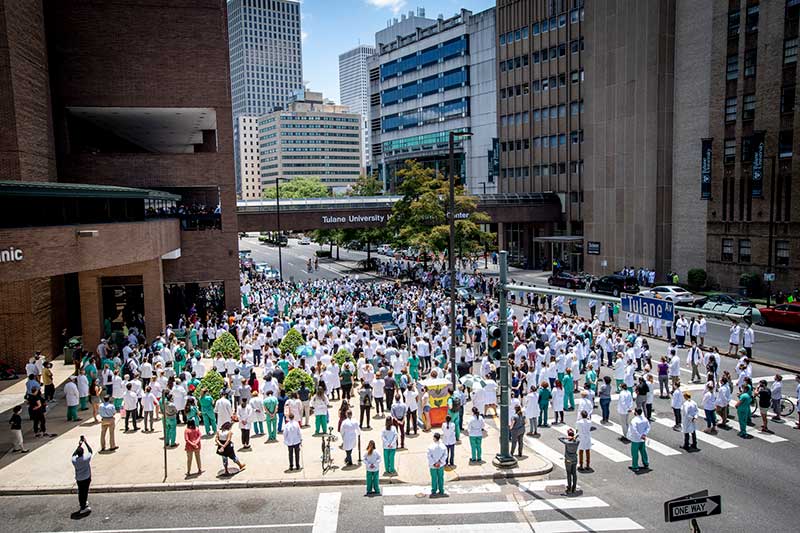 Tulane School of Medicine, LSU School of Medicine faculty, staff, students, researchers participate in peaceful protest against police brutality and racism