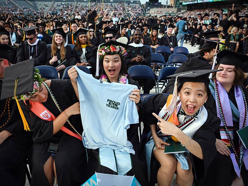 Happy graduates at Tulane Unified Commencement Ceremony
