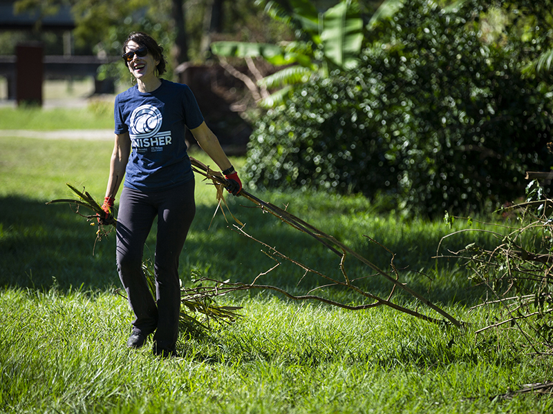 Volunteers cleanup at GrowDat Youth Farm in City Park