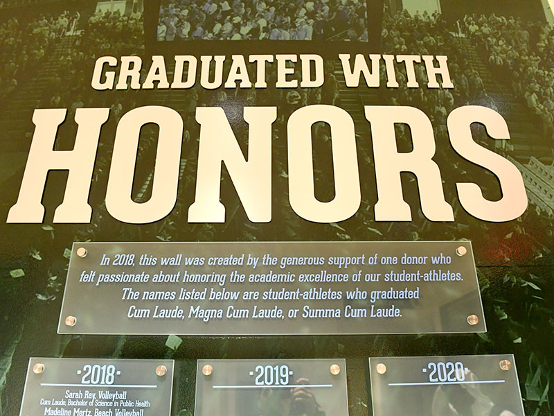 Tulane Athletics Graduated with Honors Wall