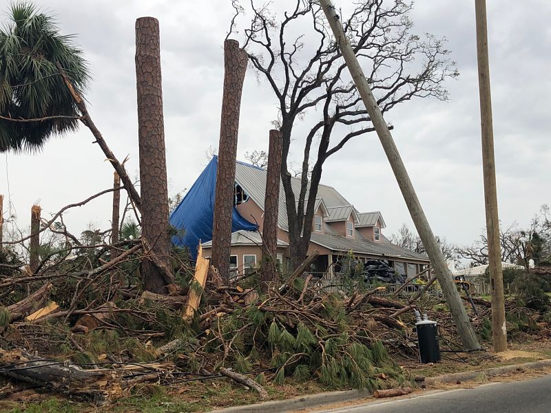 Hurricane Michael damage in Panama City