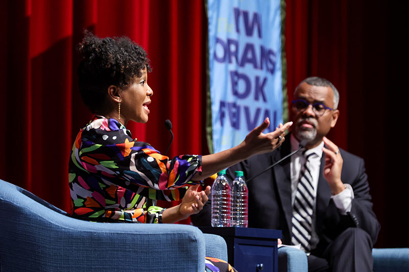Imani Perry with Eddie Glaude Jr. at the New Orleans Book Festival at Tulane University