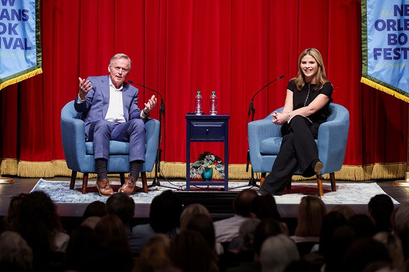 John Grisham with Jenna Bush Hager at the New Orleans Book Festival at Tulane University