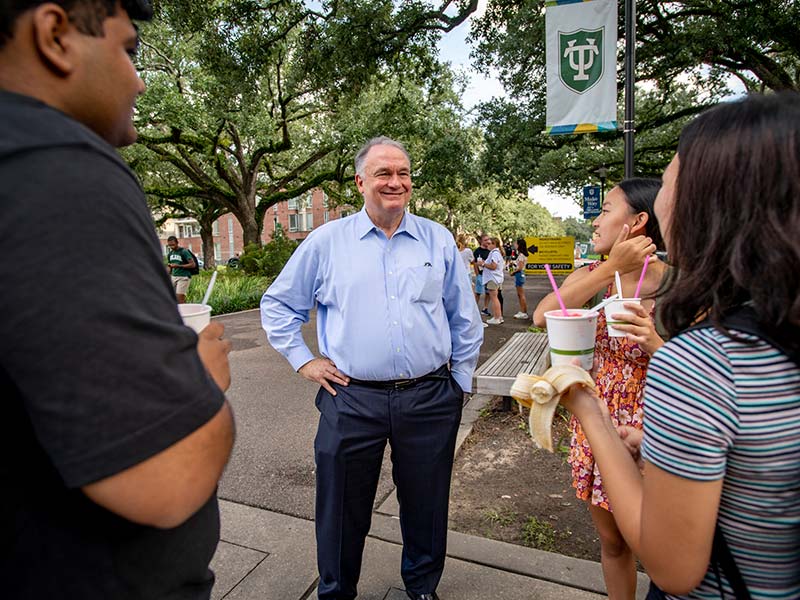 President Mike FItts "MikeDrop" event at Tulane