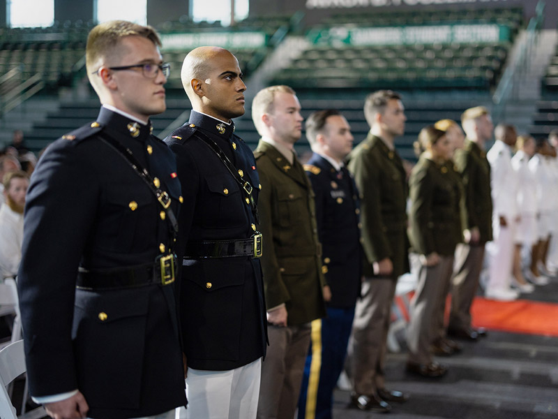 Newly commissioned officers at Tulane NROTC ceremony