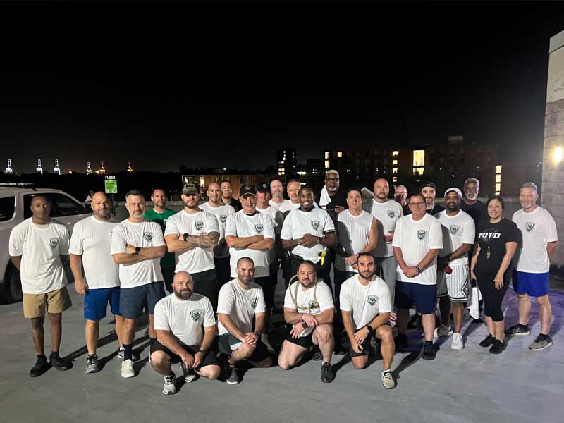Tulane University Police Department (TUPD) officers participated in the third annual 9/11 Memorial Stair Climb in the early morning hours on Sept. 11, 2023, to honor the first responders who made the ultimate sacrifice 22 years ago. (Photo provided by TUP