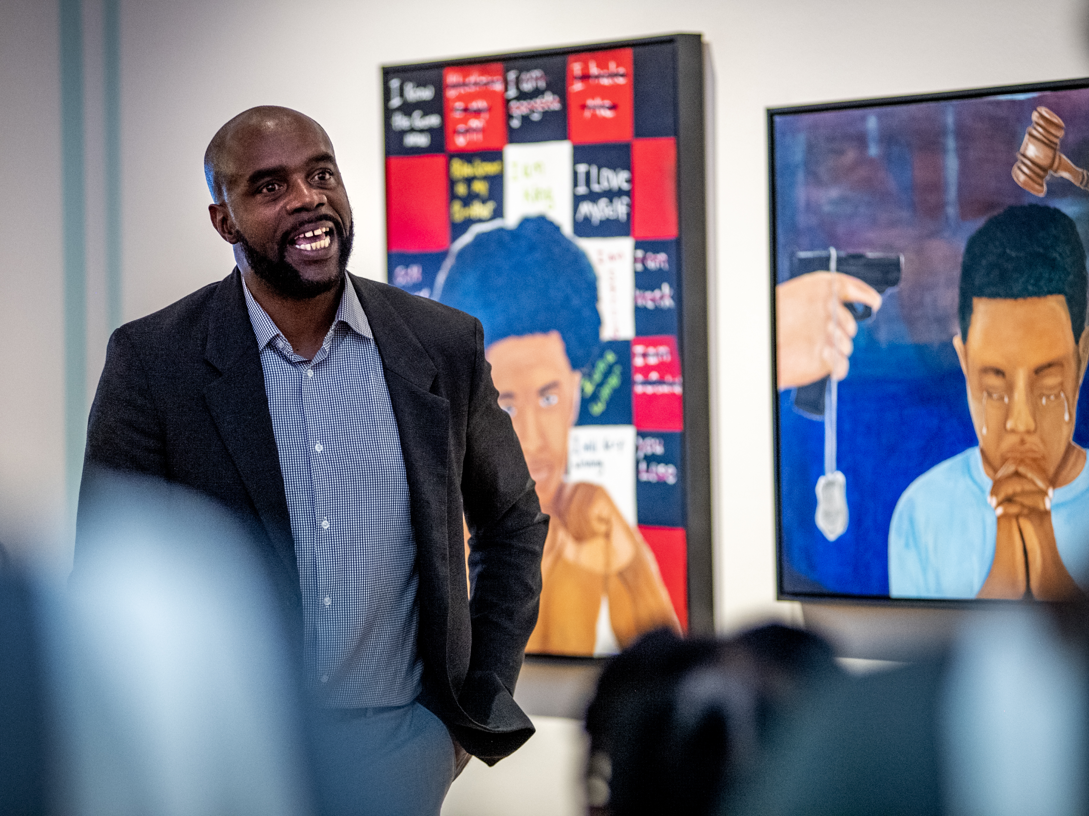 Robert Jones, artist and criminal justice reform activist who served over 23 years in prison for crimes he did not commit, discusses his paintings. Jones currently serves as the Director of Community Outreach for the Orleans Public Defenders Office.