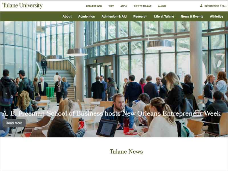 Tulane.edu new website