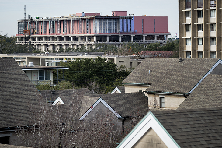 The library expansion continues to take shape. 