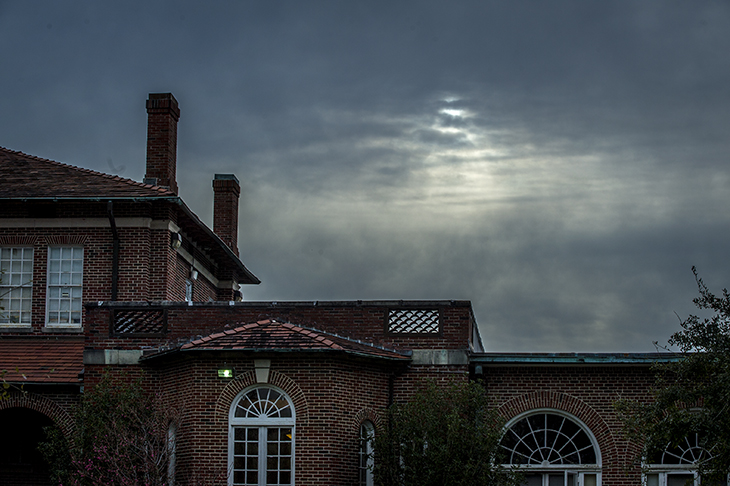  Dark clouds converge over Warren House.