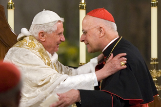 Pope Benedict with Cardinal Francis George