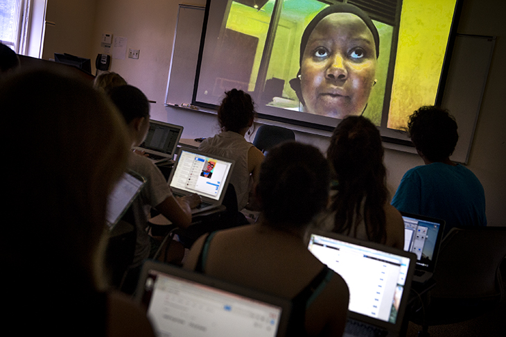 Class connects with African fellow via Skype.