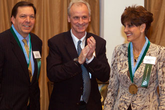 Tulane Board Chair Jay Lapeyre with alumni Rick and Debbie Rees.