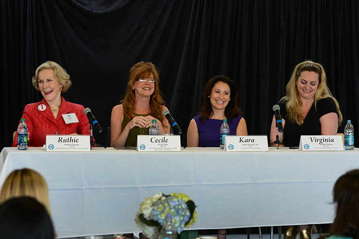 “Women Making Waves” panel with Tulane alumnae, from left, Ruthie Frierson of Citizens for 1 Greater New Orleans; Cecile Tebo, a social worker with the National Alliance on Mental Illness; Kara Van de Carr, founder of Eden House; and Virginia Saussy, a founding member of the Krewe of Muses.