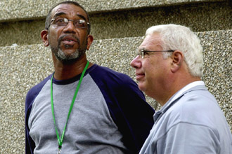 Sylvester Johnson and President Scott Cowen Sylvester Johnson and President Scott Cowen