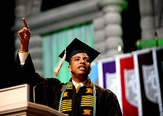 Student speaker Broderick McClinton 