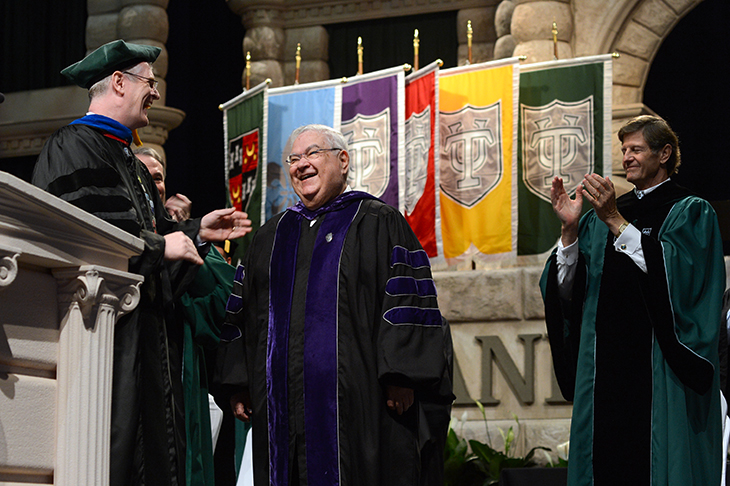 Earl Retif recognized at commencement 2015 Earl Retif recognized at commencement 2015