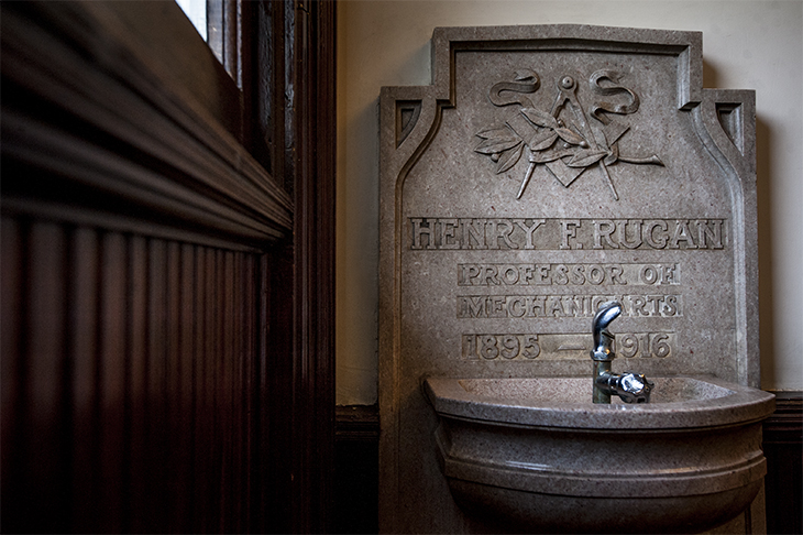 Fountain memorializes Professor of Mechanic Arts.