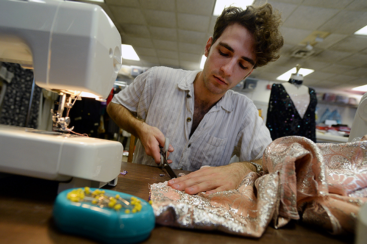 Actor plays a different role in the costume shop.