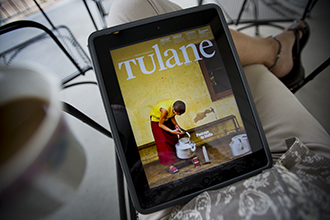 Tulane magazine on iPad
