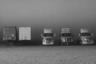 Sugar cane trucks at harvest time